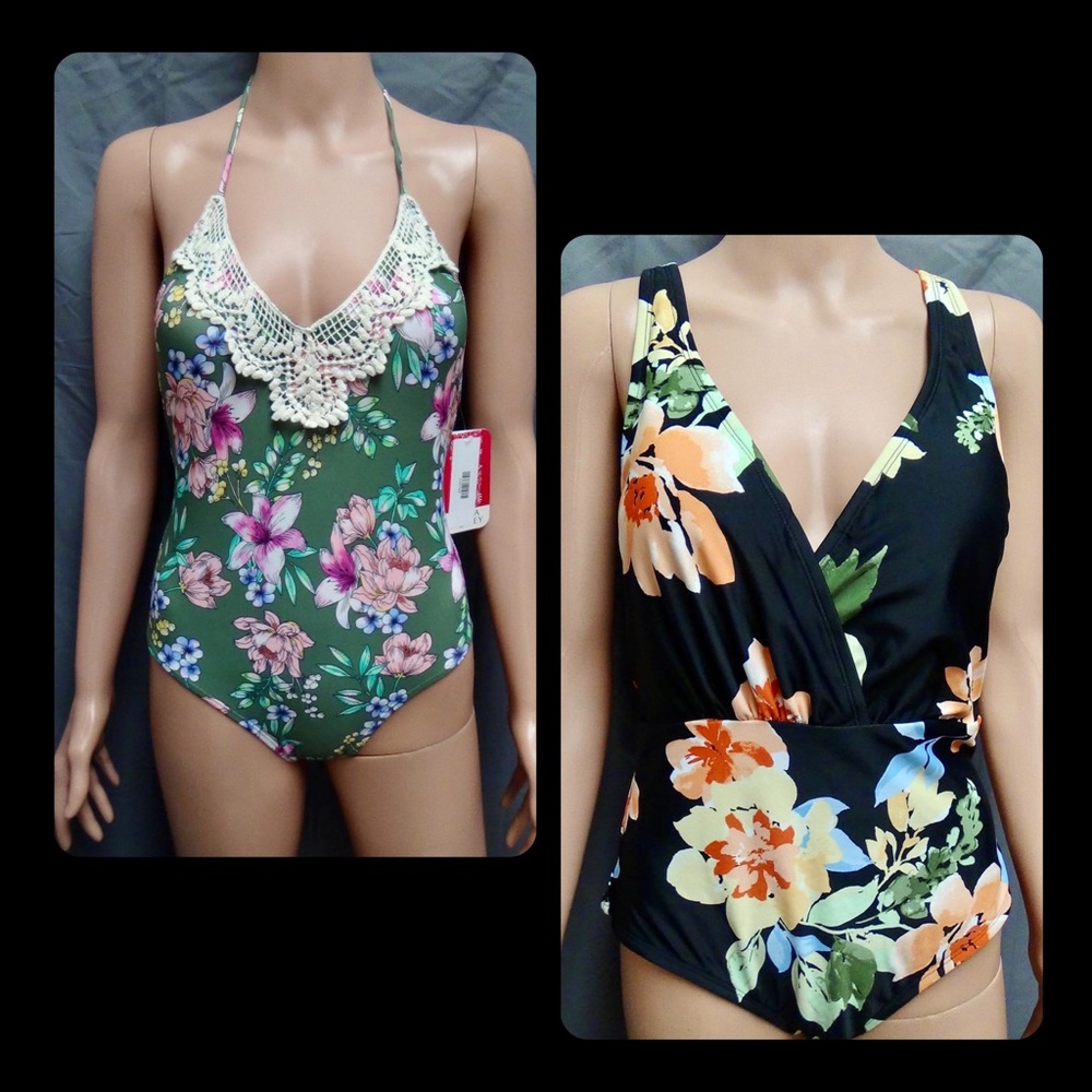Womens new with tags one piece swimsuits floral multiple sizes available